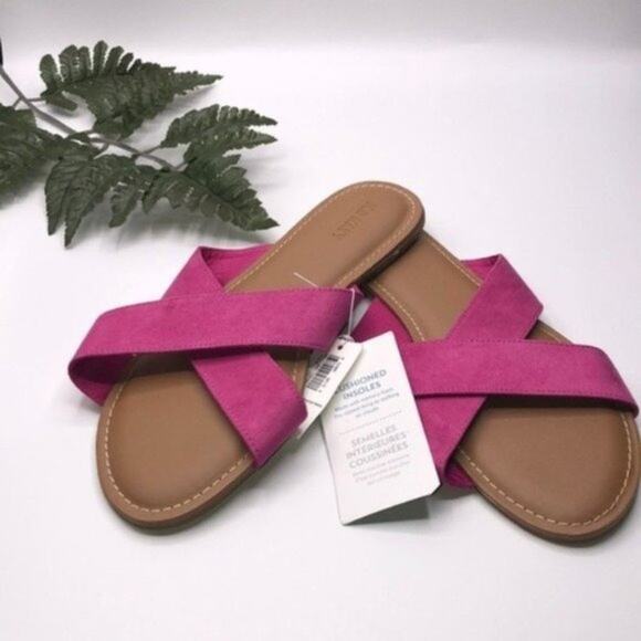 Old Navy Bright Pink Cross Strap Slide size 7 - Picture 6 of 15
